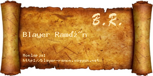 Blayer Ramón névjegykártya